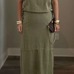 August Silk Vintage  Olive Green Sleeveless Maxi Skirt Set Photo 0