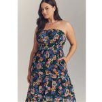 Anthropologie The Somerset Strapless Maxi Dress Blue Patte Floral Size Large NWT Photo 6