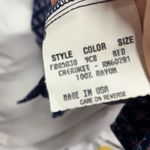 Cherokee Vintage Y2K Short Sleeve Floral Button Up Shirt Women M Rayon USA Navy Photo 4