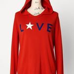 Sundry Red LOVE Hoodie Sweatshirt Women’s Size Large L NWOT Graphic Pullover Photo 0