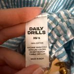 Daily Drills Seersucker Striped Cotton Top Short Sleeve Blue White Size XS / S Photo 4