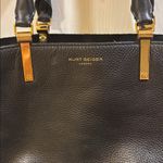 Kurt Geiger LONDON EMMA TOTE BLACK TEXTURED LEATHER HANDBAG GOLD TONED HARDWARE Photo 2