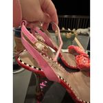 Betsey Johnson  Ainsleyy Women's Heeled Sandals Shoes Size 9 Red Multi Floral‎ Photo 7