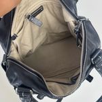 Banana Republic Black Leather Shoulder Bag Contrasting Stitch Detail Photo 7