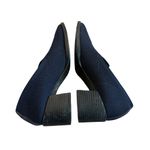 Eileen Fisher  Dern Stretch Knit Pumps Heels Loafers Navy Blue Perforated Size 7 Photo 1