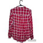 Hollister Women's  Red White Plaid Long Sleeve Button Down Flannel Size Medium Photo 1