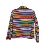 Chicos Design Vintage Striped Cotton Button Down Jacket Sz 0 Small‎ Boho Hippie Photo 1
