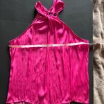 Sincerely Jules  Halter Neck Hot Pink Satin Tank Top Women’s Sz M EUC Photo 3