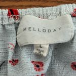 MELLODAY  Floral Boho Top Gray Red Size L Photo 4