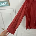 Evereve Bailey 44 Sheer Rhinestone Gem Button Down Shirt Size L Photo 5