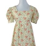 Vintage 60s 70s Ethereal Dainty Prairie Cottage Maxi Dress Ivory Floral XS Small Pink Photo 4