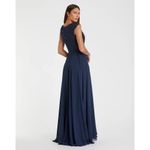 Mac Duggal NWT 20264 Navy Cap Sleeve Applique Bodice Flowy Gown Size 12 Photo 2