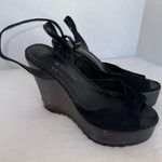 Juicy Couture Juicy Couture Women's Black Suede Wedge Sandals-Size 8.5 Photo 2