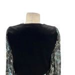 ZARA Dress Floral Printed with Black Vest Velvet Layered Long Sleeve Size Small Photo 9