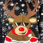 Adult Unisex Black Christmas Ugly Sweater Cool Reindeer Size L NWOT Size L Photo 1