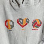 Independent Trading Co Lennon Cropped Peace Love Happiness Hoodie Sage Sz Medium Green Photo 3