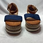 C comfort est 1946 brown and denim wedged sandals size 9 Photo 1