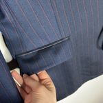 W By Worth Worth pinstripe leather accent tie blazer size 6 Photo 76