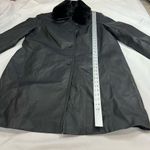 Worthington Black Genuine Leather Faux Fur Removable Collar 1X Women’s Long Coat Photo 2