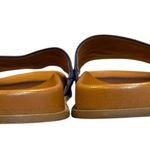 Aquatalia Blue Pebbled Leather Slide Flat Slip On Sandals Women's Size 8 Photo 2