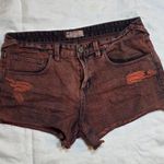 Free People  Distressed Brown Jean Shorts Photo 0
