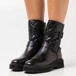 Kurt Geiger London Kingston Quilted Moto Boots, Black, Size EU 36.5 New w/o Box Photo 0