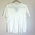 Lucky Brand NWT  Short Sleeve White/Gold Embroidered Top Shirt Size Small Photo 2