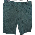 Laundry by Shelli Segal Green Geometric Print Shorts Size 12 Photo 0