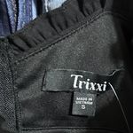 Trixxi NEW Little Black Dress A-Line Mini Small V Neck Ruffle Detail Babydoll Photo 6