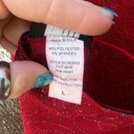 Vintage Y2K Hyphen red glitter roses swirl stretch cord back prom dress Size L Photo 7