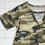Cute Camo Tee with Keyhole Front and Oversized Comfy Fit Size S/M Green Photo 4