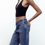 ZARA Black Seamless Jewel Halter Crop Top Sz XS Photo 5