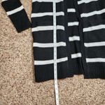 BB Dakota Cardigan Sweater Womens Size Large Black White Striped Long Pockets XS Photo 5