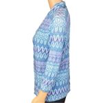 Chico's CHICO’S blue/purple/silver metallic open lightweight cardigan. Size “0”=Small/4. Photo 4