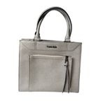 Calvin Klein  genuine saffiano leather tote, color smoke gray Photo 0