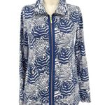 Lilly Pulitzer  Leona Terry Zip Up Jacket Navy Blue‎ Oh Cabana Boy Print Size XS Photo 0