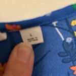 Gap  Blue Floral Print Ruffle‎ 3/4 Sleeve Top Blouse 100% Polyester Size Large Photo 3