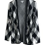Croft & Barrow Black and Gray Argyle Cardigan Sweater Photo 2