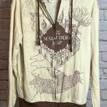 Harry Potter Marauder's Map Zip Hoodie Universal Studios Size Small Brown Photo 0