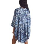 Free People  Goddess Blue Floral Cottagecore Boho Oversized Sleep Shirt Tunic  M Photo 2