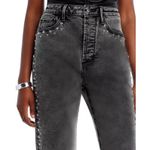 AQUA  Studded Jeans High Rise‎ Straight Leg Cropped Gray Wash Size 28 Photo 4