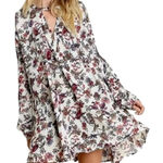 Umgee  Floral Long-Sleeved Flowy Tunic Dress, Size Small Photo 0