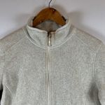 LL Bean Women's Oatmeal Fleece Full Zip Up Jacket Size XL Regular White Photo 5