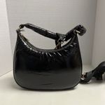 A New Day Black Puffer Hobo Bag with Detachable Crossbody Strap Shiny Soft NEW Photo 9