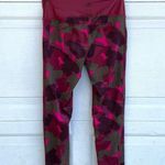 Adidas Womans Leggings Camo Grid Pink Red Gray Athletic Medium Photo 2