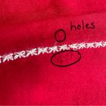 Lucky Brand  Red White Embroidered Cotton Peasant Blouse Tassel Boho Americana Photo 9