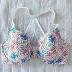Cacique  Floral Lace Racerback Push Up T-Shirt Bra, Size 40DD Photo 3