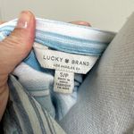 Lucky Brand Blouse Coastal Blue Stripe Tunic Collarless Viscose SMALL Photo 1