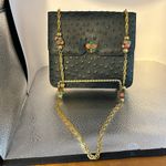 LOU – RAN ostrich print navy blue shoulder bag. New without tags. Beautiful bag. Photo 2