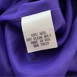 Bill Blass Vtg 80s 90s Pleated Hem Wool Dress Gold Button Cuffs Purple 12 Photo 3